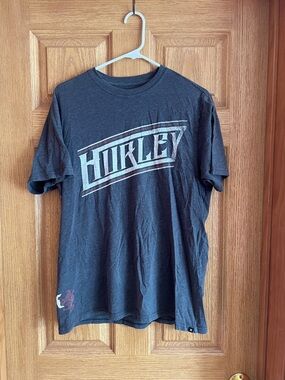 Hurley Men's Dark Gray Logo Short Sleeve Tee